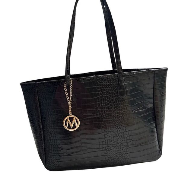 MKF COLLECTION Women’s Black Alligator Print Sadie Oversized Tote - Picture 1 of 6